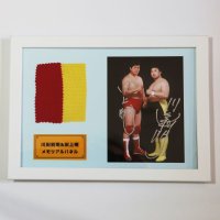 ★事務所移転企画【最大50％OFF】!!★【実使用アイテム入り】川田利明＆田上明Wサイン入りメモリアルパネル